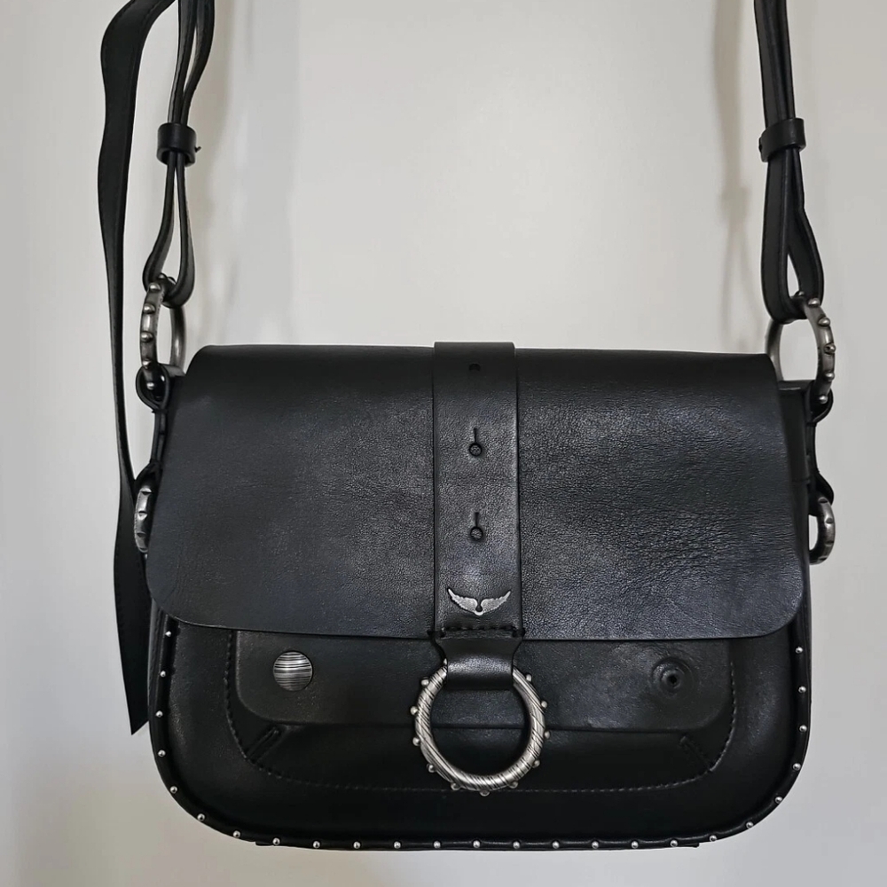 Zadig & Voltaire Kate Moss Black Leather Crossbody Bag Shoulder Bag $598, NEW